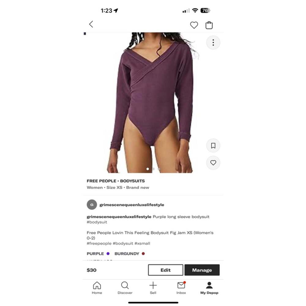 NWT Women's Free People Bodysuit Size XS Purple Burgundy